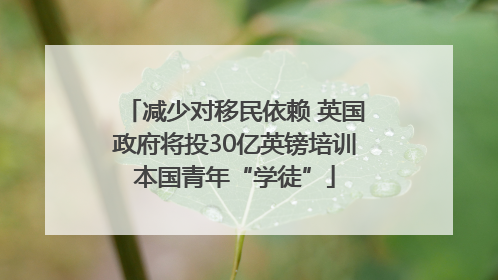 减少对移民依赖 英国政府将投30亿英镑培训本国青年“学徒”