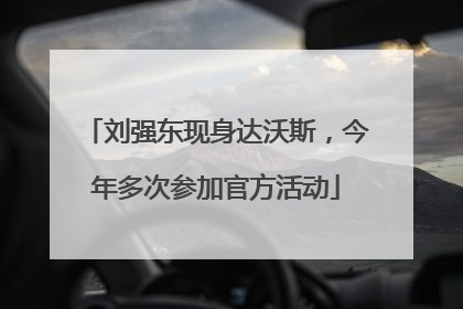 刘强东现身达沃斯，今年多次参加官方活动