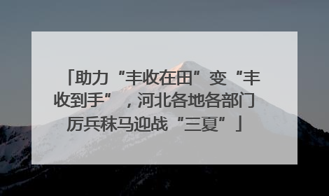 助力“丰收在田”变“丰收到手”，河北各地各部门厉兵秣马迎战“三夏”