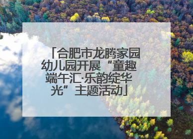 合肥市龙腾家园幼儿园开展“童趣端午汇·乐韵绽华光”主题活动