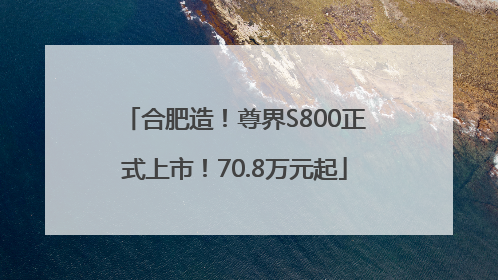 合肥造！尊界S800正式上市！70.8万元起