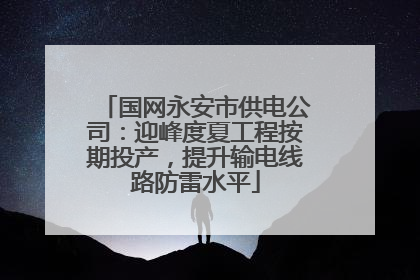 国网永安市供电公司：迎峰度夏工程按期投产，提升输电线路防雷水平