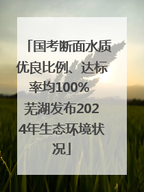 国考断面水质优良比例、达标率均100% 芜湖发布2024年生态环境状况