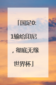 国足0:1输给印尼，彻底无缘世界杯
