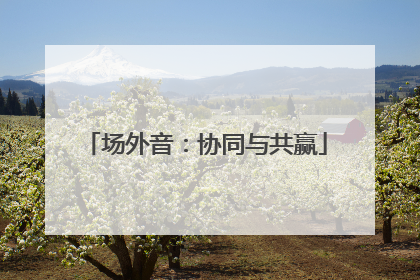 场外音：协同与共赢