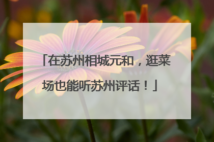 在苏州相城元和，逛菜场也能听苏州评话！
