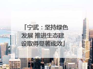 宁武：坚持绿色发展 推进生态建设取得显著成效