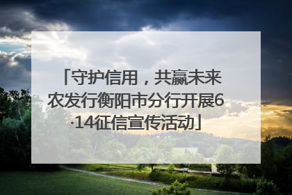 守护信用，共赢未来 农发行衡阳市分行开展6·14征信宣传活动