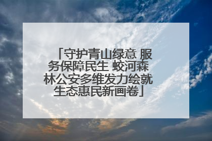 守护青山绿意 服务保障民生 蛟河森林公安多维发力绘就生态惠民新画卷