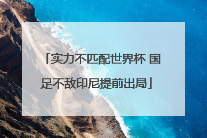 实力不匹配世界杯 国足不敌印尼提前出局