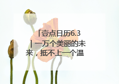 壹点日历6.3｜一万个美丽的未来，抵不上一个温暖的现在！早安