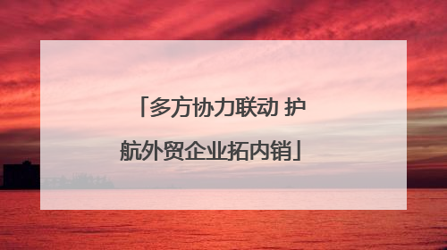 多方协力联动 护航外贸企业拓内销
