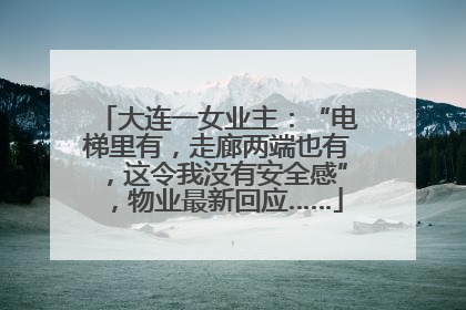 大连一女业主：“电梯里有，走廊两端也有，这令我没有安全感”，物业最新回应……