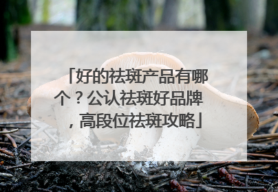 好的祛斑产品有哪个？公认祛斑好品牌，高段位祛斑攻略