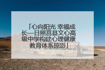心向阳光 幸福成长—日照莒县文心高级中学构建心理健康教育体系掠影