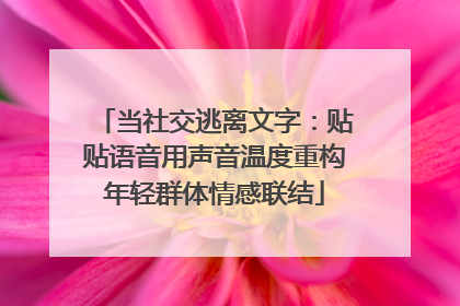 当社交逃离文字：贴贴语音用声音温度重构年轻群体情感联结
