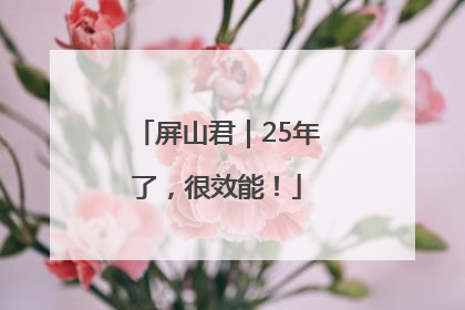 屏山君｜25年了，很效能！