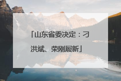 山东省委决定：刁洪斌、荣刚履新