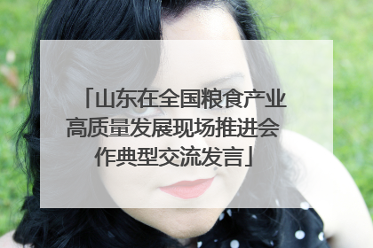 山东在全国粮食产业高质量发展现场推进会作典型交流发言