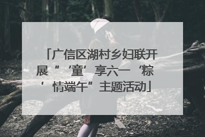 广信区湖村乡妇联开展“‘童’享六一‘粽’情端午”主题活动