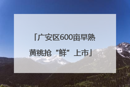 广安区600亩早熟黄桃抢“鲜”上市