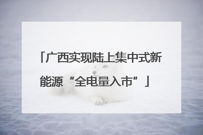 广西实现陆上集中式新能源“全电量入市”