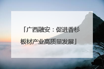 广西融安：促进香杉板材产业高质量发展