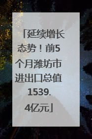 延续增长态势！前5个月潍坊市进出口总值1539.4亿元