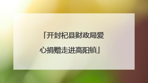 开封杞县财政局爱心捐赠走进高阳镇