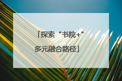 探索“书院+”多元融合路径