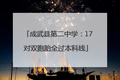 成武县第二中学：17对双胞胎全过本科线