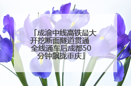 成渝中线高铁最大开挖断面隧道贯通 全线通车后成都50分钟飙拢重庆