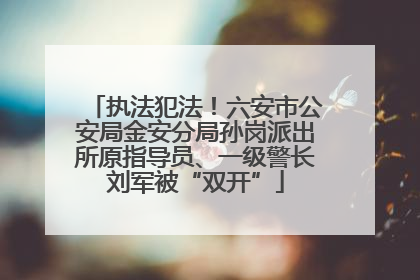 执法犯法！六安市公安局金安分局孙岗派出所原指导员、一级警长刘军被“双开”