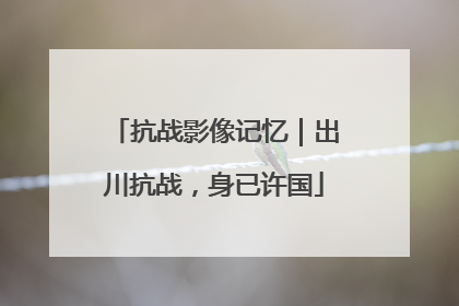 抗战影像记忆｜出川抗战，身已许国