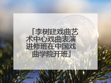 李树建戏曲艺术中心戏曲表演进修班在中国戏曲学院开班