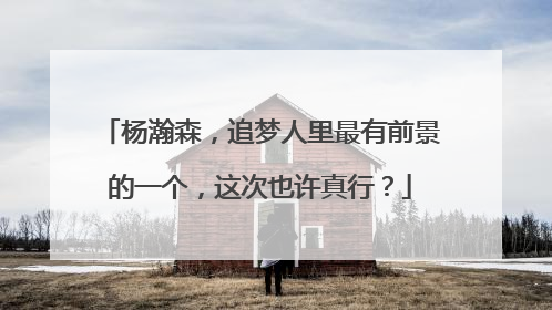 杨瀚森，追梦人里最有前景的一个，这次也许真行？