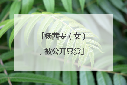 杨茜雯（女），被公开悬赏