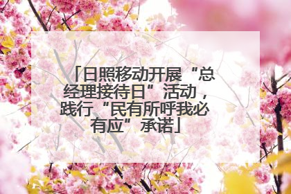 日照移动开展“总经理接待日”活动，践行“民有所呼我必有应”承诺
