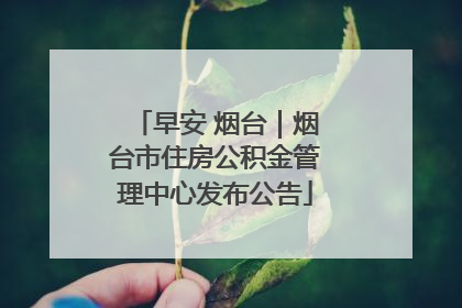 早安 烟台｜烟台市住房公积金管理中心发布公告