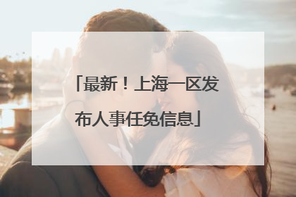 最新！上海一区发布人事任免信息