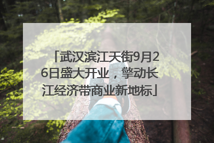 武汉滨江天街9月26日盛大开业，擎动长江经济带商业新地标