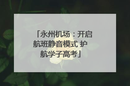 永州机场：开启航班静音模式 护航学子高考