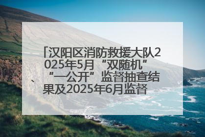 汉阳区消防救援大队2025年5月“双随机”、“一公开”监督抽查结果及2025年6月监督抽查任务公示