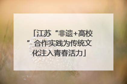 江苏“非遗+高校”合作实践为传统文化注入青春活力