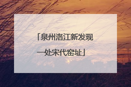 泉州洛江新发现一处宋代窑址