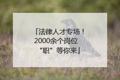 法律人才专场！2000余个岗位“职”等你来