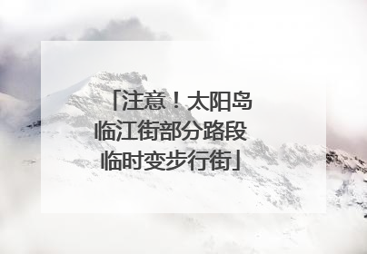 注意！太阳岛临江街部分路段临时变步行街