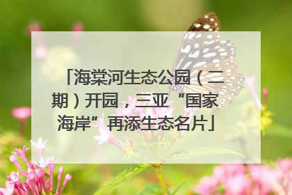 海棠河生态公园（二期）开园，三亚“国家海岸”再添生态名片