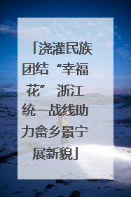浇灌民族团结“幸福花” 浙江统一战线助力畲乡景宁展新貌