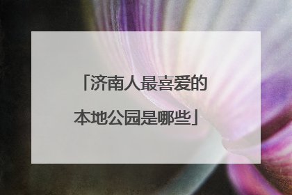 济南人最喜爱的本地公园是哪些
